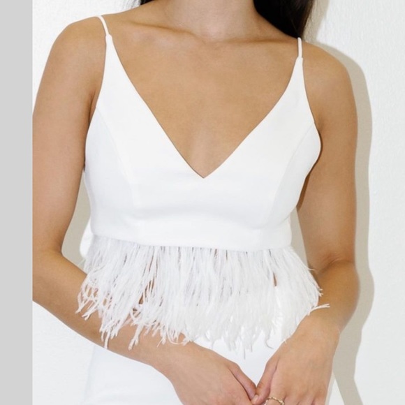 By Watters Marmalade feather crop top - Picture 2 of 2